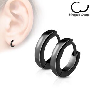 Piercing Street Paire Boucles d'oreille anneaux acier noir - Noir
