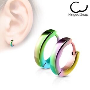 Piercing Street Paire Boucles d'oreille anneaux acier multicolore - Multicolore