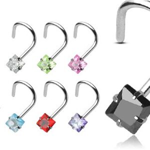 Piercing Street Piercing nez Argent 925/1000 Gemme Carre -