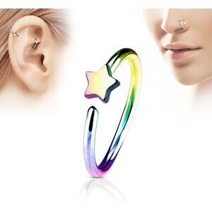 Piercing Street Piercing oreille nez anneau etoile multicolore - Multicolore