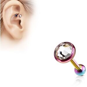 Piercing Street Piercing oreille cartilage multicolore disque plat strass - Multicolore