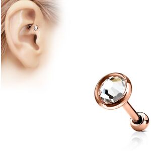 Piercing Street Piercing oreille cartilage or rose disque plat strass - Or Rose