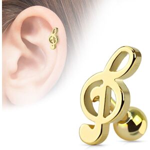 Piercing Street Piercing oreille Cartilage Tragus Clef de Sol Doree - Dore