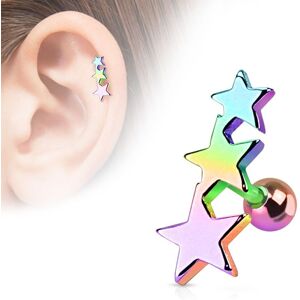 Piercing Street Piercing Oreille Helix Tragus Etoiles Multicolore - Multicolore