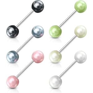 Piercing Street Lot de 6 Piercing langue Perle - Argente