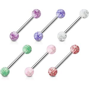 Piercing Street Lot de 6 Piercing langue Billes Ultra Glitter - Argente