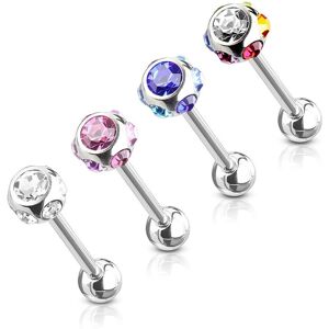 Piercing Street Lot de 4 Piercing langue 7 Gemmes - Argente