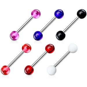 Piercing Street Lot de 6 Piercing langue Billes acrylique - Argente