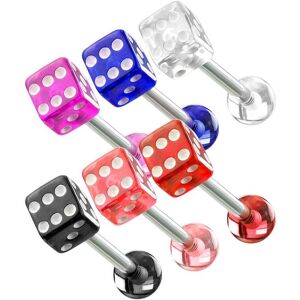 Piercing Street Lot de 6 Piercing langue Des en acrylique - Argente