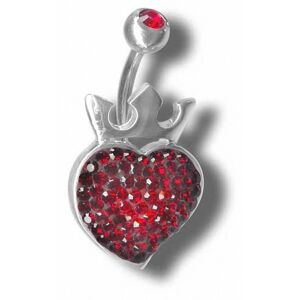 Piercing Street Piercing nombril Crystal Evolution Coeur Royal Swarovski - Argente