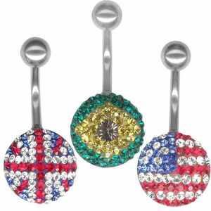 Piercing Street Piercing nombril Crystal Evolution Drapeau Swarovski - Argente