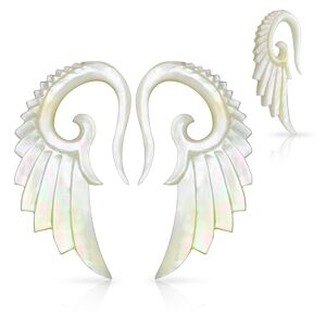 Piercing Street Paire de piercing ecarteur aile d'ange en nacre - Beige