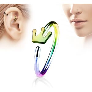 Piercing Street Piercing oreille nez anneau couronne multicolore - Multicolore