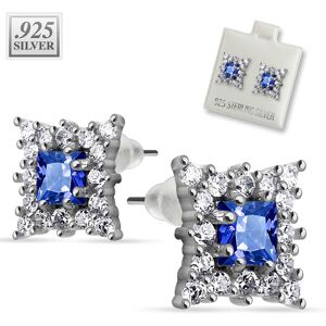 Piercing Street Paire boucles d'oreille argent rectangulaire - Argente