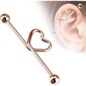 Piercing Street Piercing industriel oreille Coeur en titane anodise or rose - Or Rose