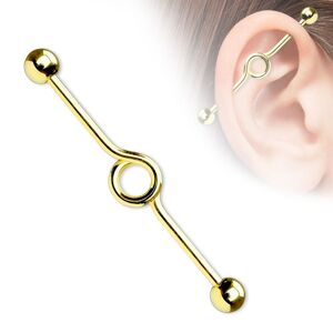 Piercing Street Piercing oreille industriel en titane dore loop - Dore