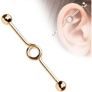 Piercing Street Piercing oreille industriel en titane or rose loop - Or Rose