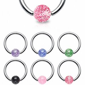 Piercing Street Piercing oreille anneau boule a paillettes - Argente