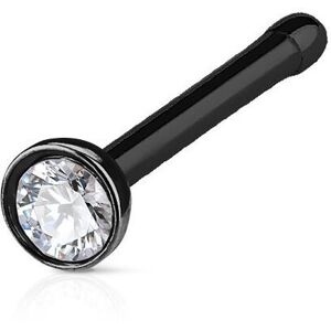 Piercing Street Piercing nez tige droite cristal acier noir - Noir