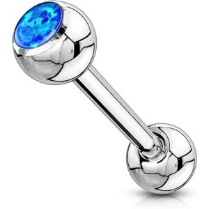 Piercing Street Piercing langue barbell opale bleue - Argente