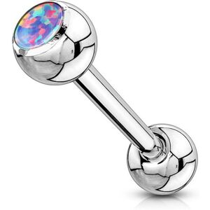 Piercing Street Piercing langue barbell opale violette - Argente