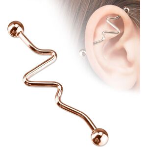 Piercing Street Piercing oreille Industriel ZigZag Or Rose - Or Rose