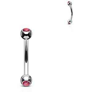 Piercing Street Piercing arcade boules opale rouge - Argente