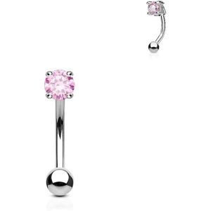 Piercing Street Piercing arcade zircon rond rose - Argente