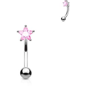 Piercing Street Piercing arcade zircon etoile rose - Argente