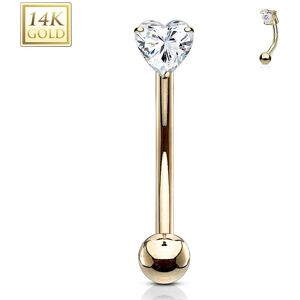 Piercing Street Piercing arcade Or jaune 14 carats coeur - Dore