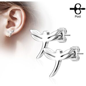 Piercing Street Paire boucles d'oreilles clous libellule argente - Argente