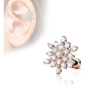 Piercing Street Piercing oreille cartilage helix flocon de neige plaque or rose - Or Rose