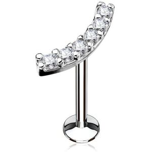 Piercing Street Piercing oreille labret levre courbe strass - Argente