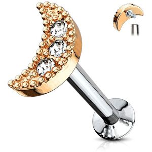 Piercing Street Piercing oreille labret levre croissant de lune or rose - Or Rose