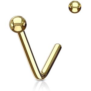 Piercing Street Piercing nez tige en L acier dore boule - Dore