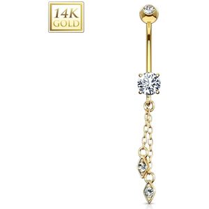 Piercing Street Piercing nombril or jaune 14 carats chaines - Dore