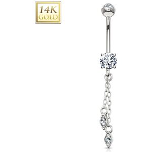 Piercing Street Piercing nombril or blanc 14 carats chaines - Argente