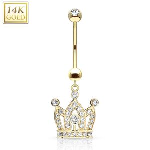 Piercing Street Piercing nombril Or 14 carats couronne - Dore