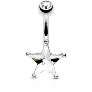 Piercing Street Piercing nombril cristal etoile blanche - Argente