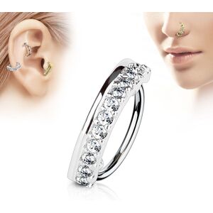 Piercing Street Piercing oreille nez anneau ligne de strass - Argente