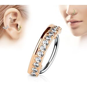 Piercing Street Piercing oreille nez anneau ligne de strass or rose - Or Rose