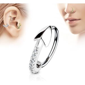 Piercing Street Piercing oreille nez anneau fleche pavee de strass - Argente