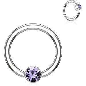 Piercing Street Piercing oreille anneau captif cristal tanzanite - Argente