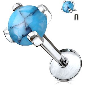 Piercing Street Piercing oreille labret pierre semi precieuse turquoise - Argente