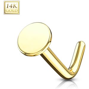 Piercing Street Piercing nez Or jaune 14 carats tige L disque plat - Dore