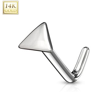 Piercing Street Piercing nez Or blanc 14 carats tige L triangle - Argente