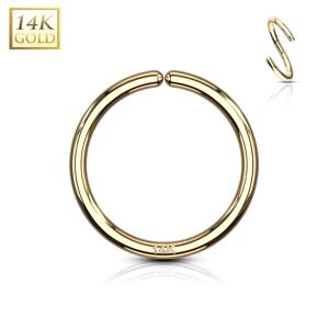 Piercing Street Piercing anneau pliable en or jaune 14 carats pour nez oreille - Dore