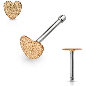 Piercing Street Piercing nez tige droite coeur sable rose - Or Rose