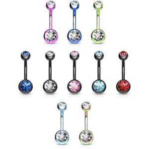 Piercing Street Piercing nombril Titane anodise Double Gemmes -