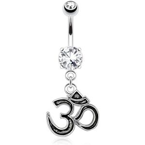 Piercing Street Piercing nombril pendentif symbole Om - Argente